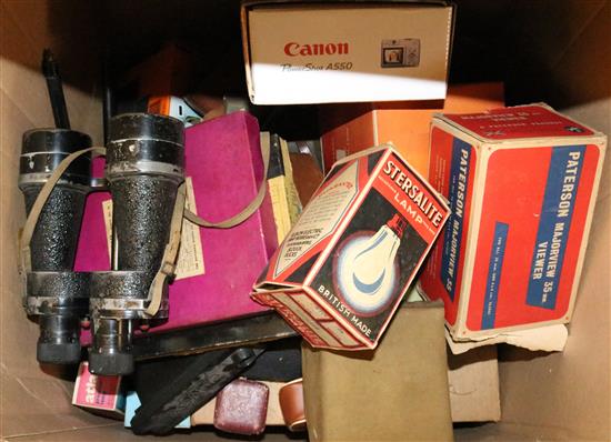 Qty camera equipment and binoculars